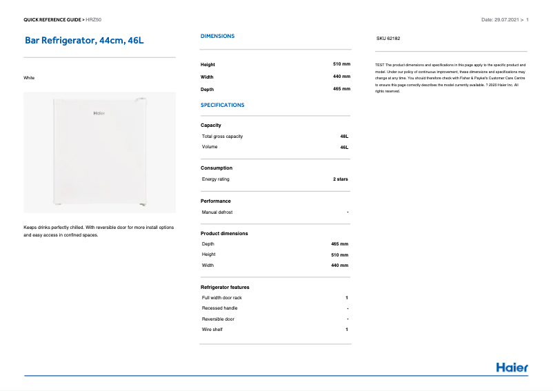 Imagen de la primera página del manual del dispositivo HRZ50