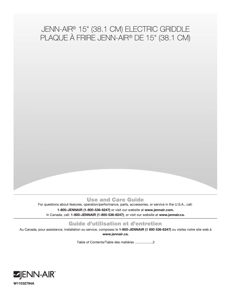 Page n°1 - Manuel utilisateur Jenn-Air JEF3115GS