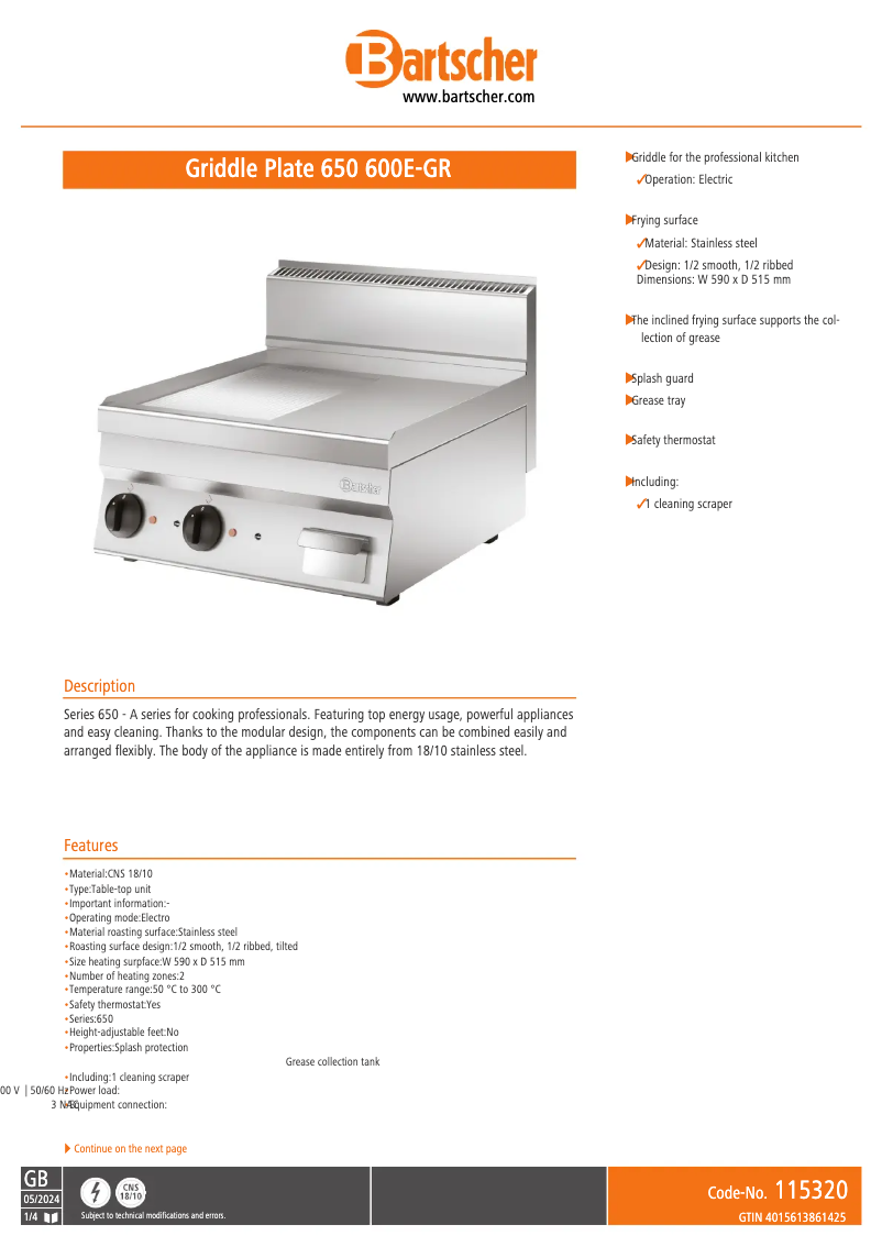 Image de la première page du manuel de l'appareil 650 600E-GR