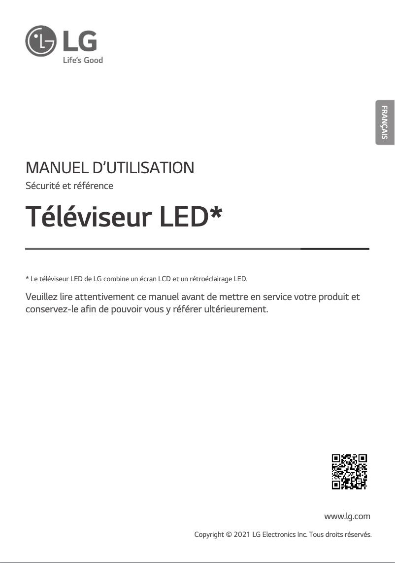 Page 1 de la notice Manuel utilisateur LG 55UN6800PVA