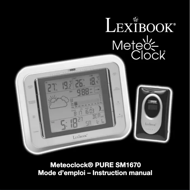 Page 1 de la notice Manuel utilisateur Lexibook MeteoClock SM1670