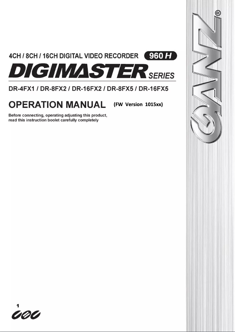 Página 1 del manual Manual de usuario Ganz Digimaster DR-16FX2