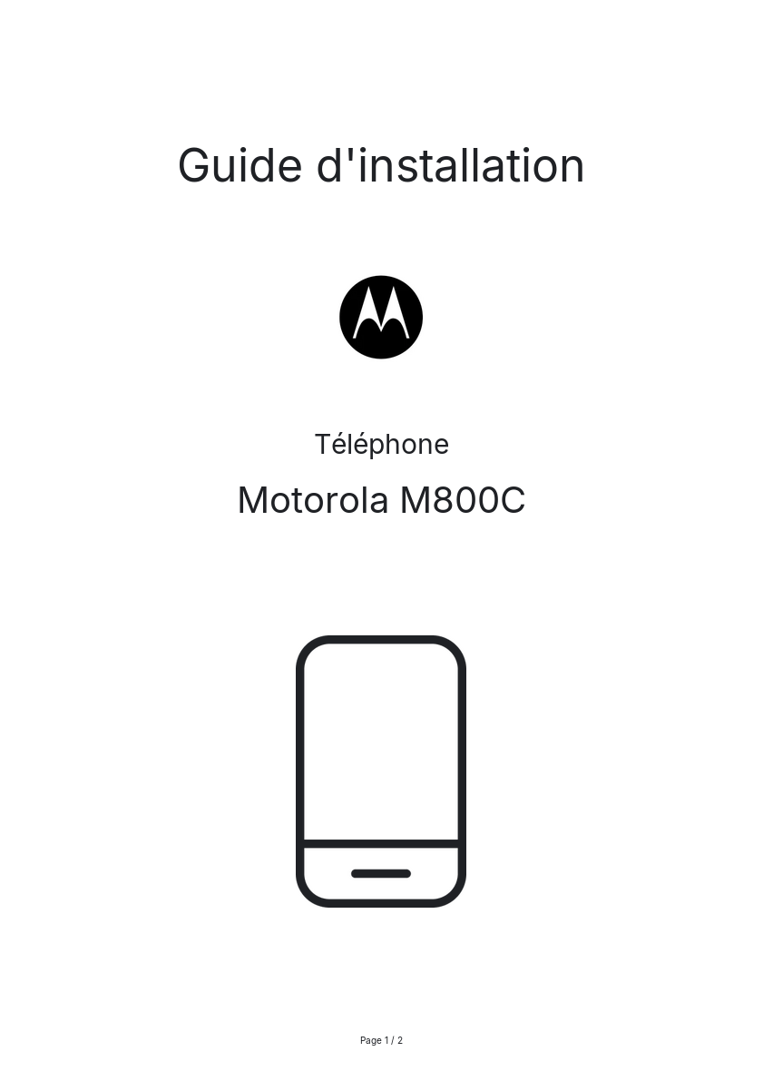 Image de la première page du manuel de l'appareil M800C