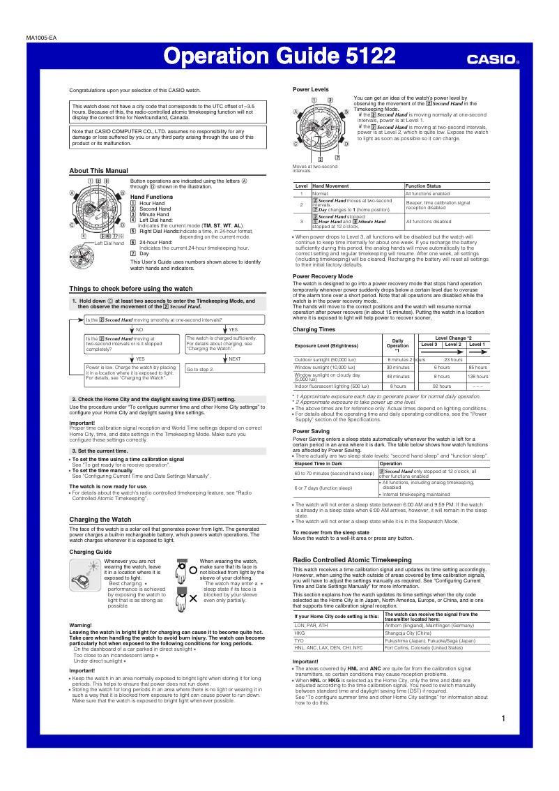 Page 1 de la notice Manuel utilisateur Casio EQW-M1100DB-1AER