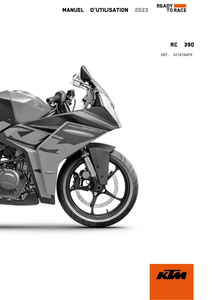 Page 1 de la notice Manuel utilisateur KTM RC 390 (2023)