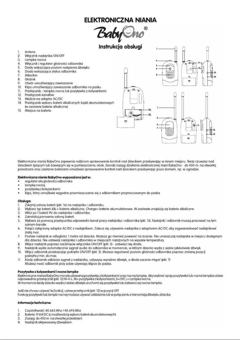 Página 1 del manual Manual de usuario BabyOno 195