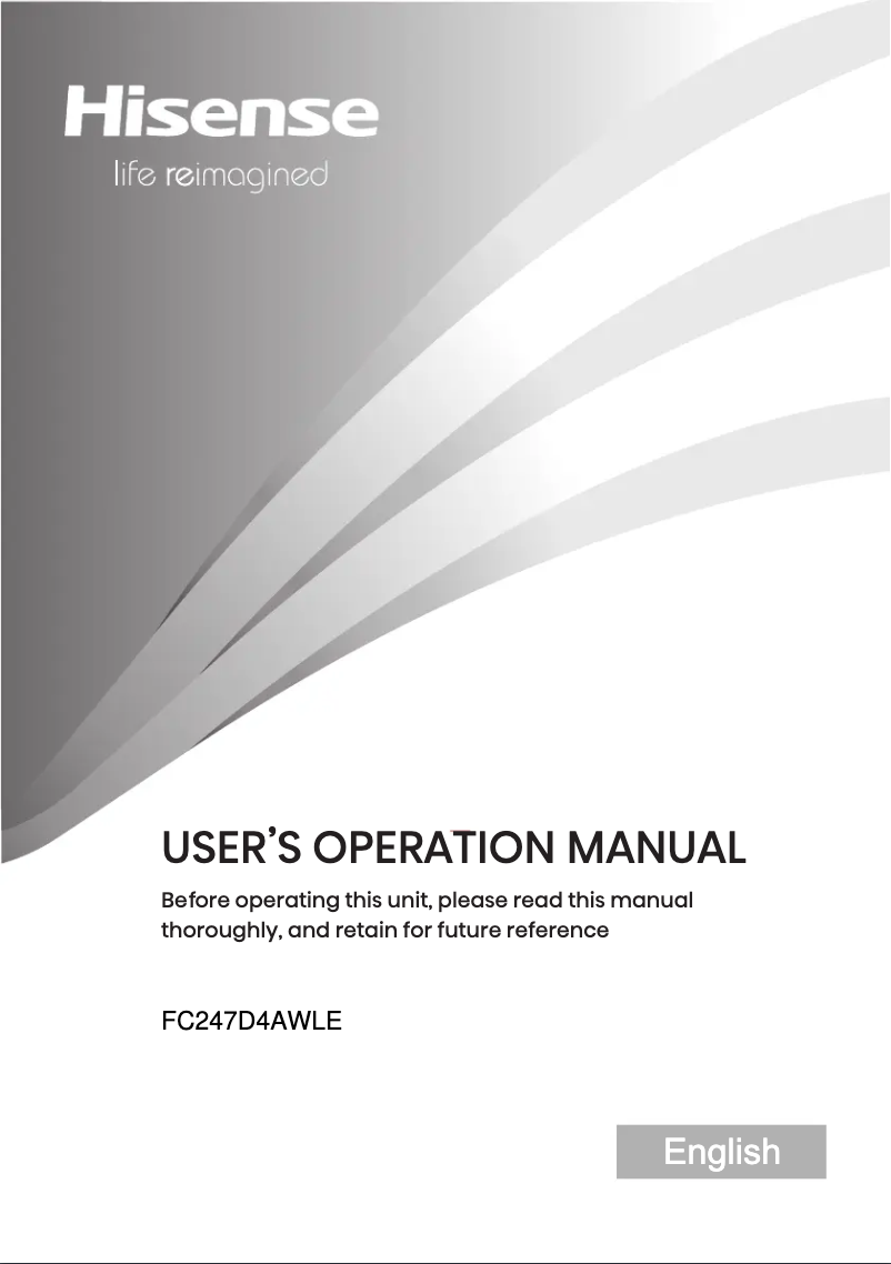 Page 1 of the manual User Manual Hisense FC247D4AWLE