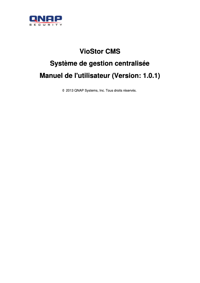 Page 1 de la notice Manuel utilisateur QNAP VSM-4000U-RP