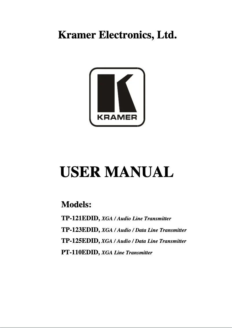 Imagen de la primera página del manual del dispositivo TP-125EDID