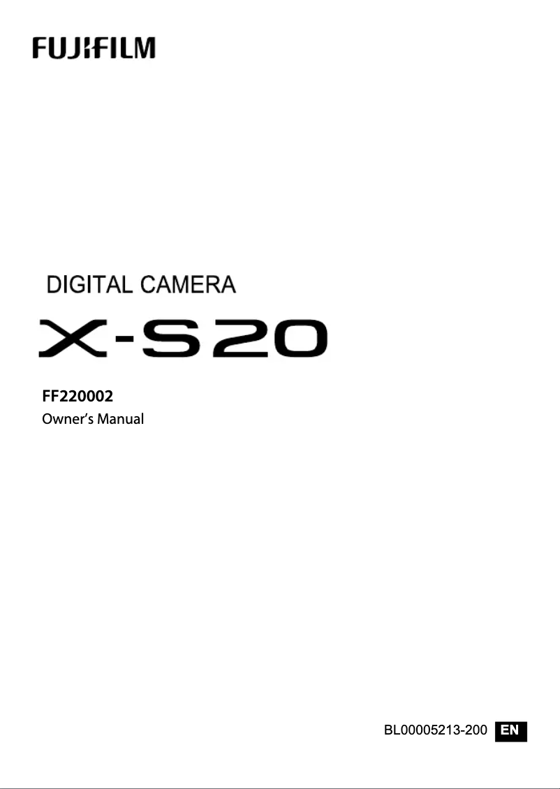 Image de la première page du manuel de l'appareil X-S20