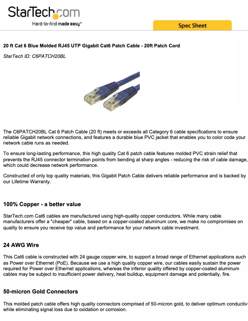 Image de la première page du manuel de l'appareil C6PATCH20BL