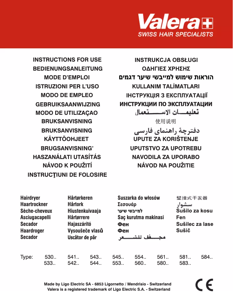 Page 1 de la notice Manuel utilisateur Valera SL 3000 PRO