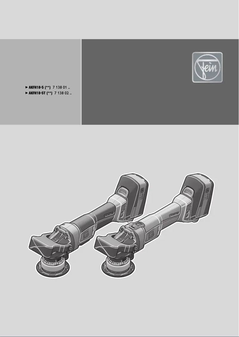 Page n°1 - Manuel utilisateur Fein AKFH 18-5 Select