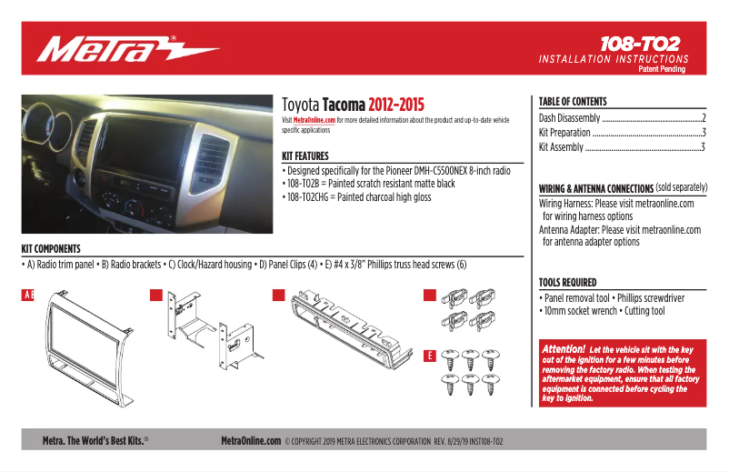 Image de la première page du manuel de l'appareil 108-TO2CHG