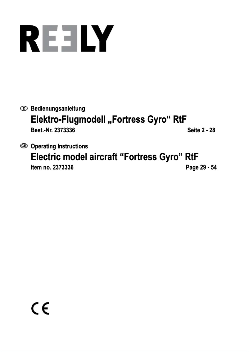 Page 1 de la notice Manuel utilisateur Reely Fortress