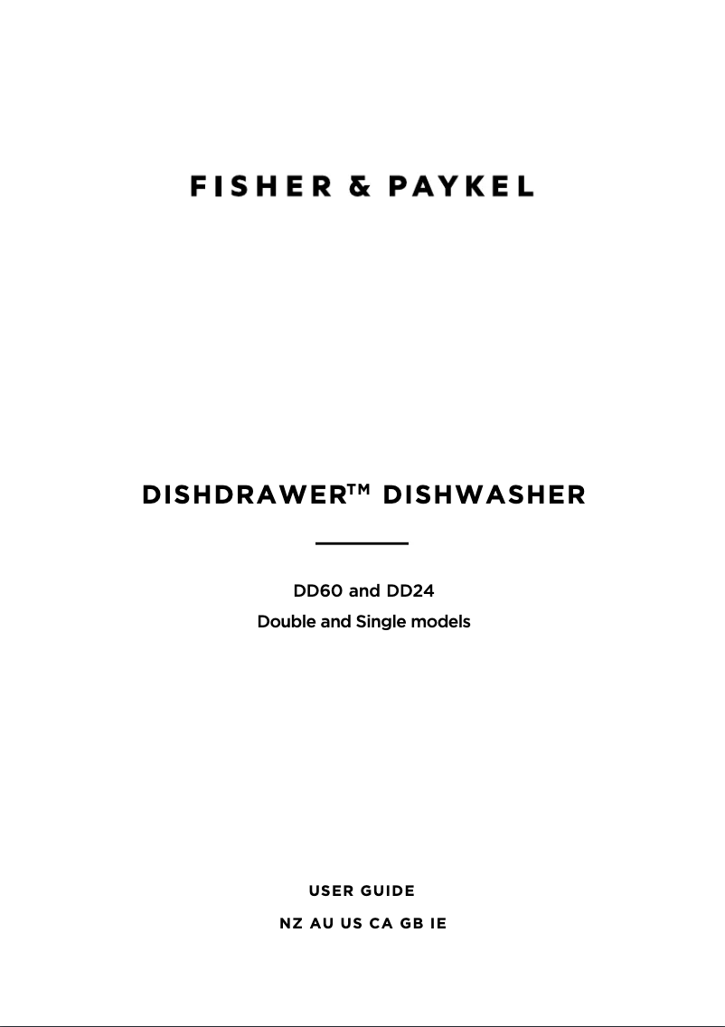 Page n°1 - Manuel utilisateur Fisher & Paykel DD60DDFX9