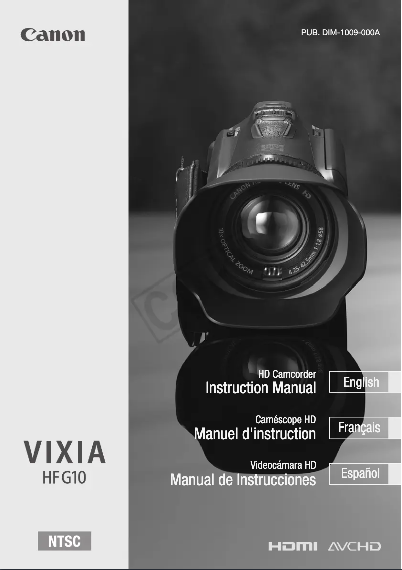 Page n°1 - Manuel utilisateur Canon VIXIA HF G10