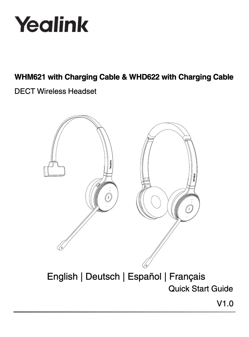 Page 1 de la notice Manuel utilisateur Yealink WHM621