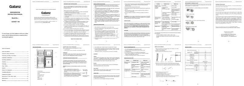 Page 1 de la notice Manuel utilisateur Galanz GLR40TBKER