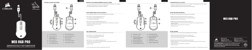 Page 1 de la notice Guide de démarrage rapide Corsair M55 RGB Pro