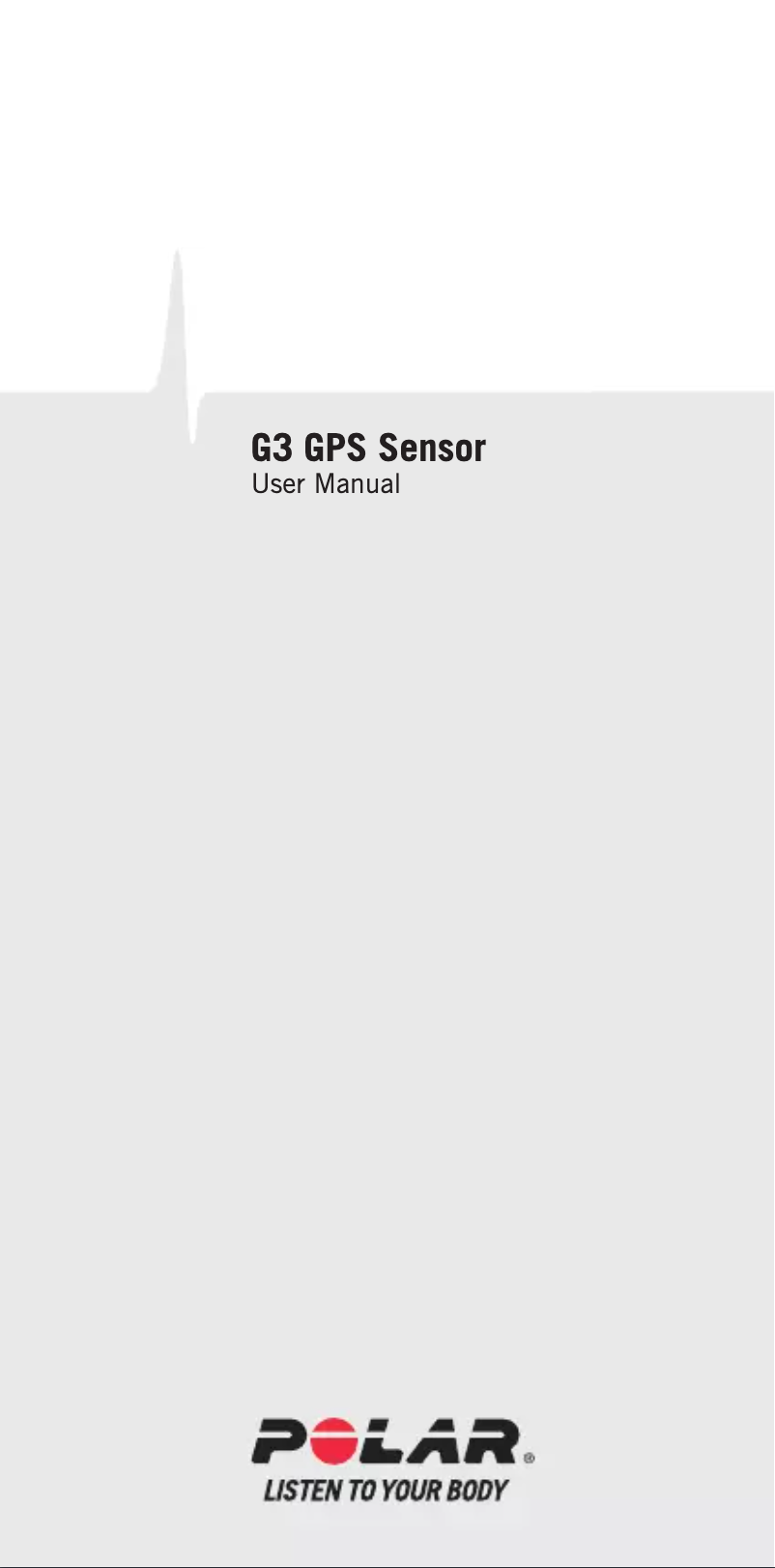 Page n°1 - Manuel utilisateur Polar G3