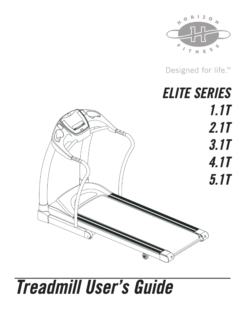 Page 1 de la notice Manuel utilisateur Horizon Fitness Elite 4.1T
