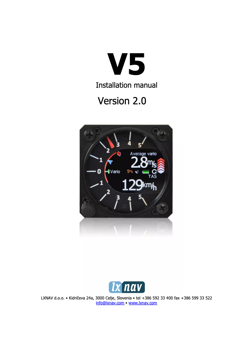 Page n°1 - Manuel utilisateur LXNAV V5
