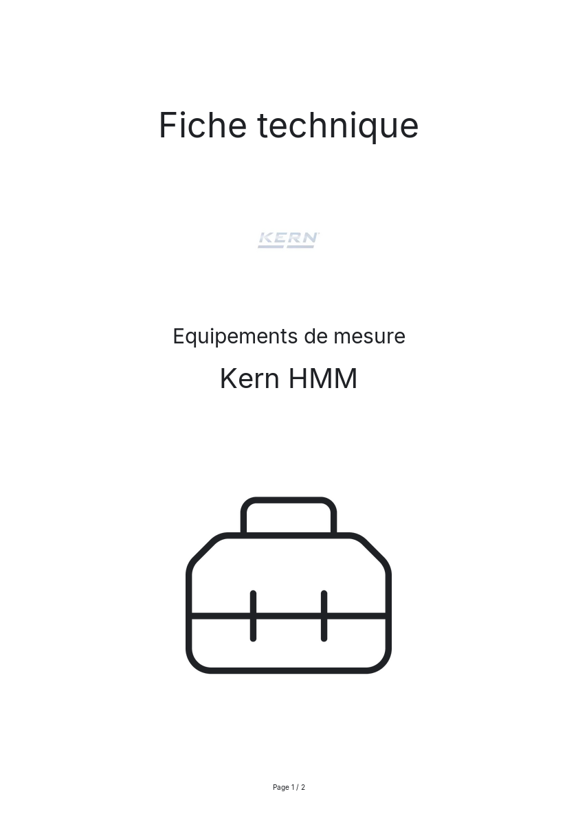 Page n°1 - Fiche technique Kern HMM