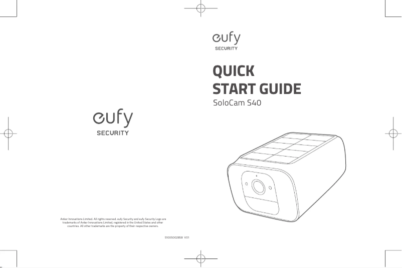 Page 1 de la notice Manuel utilisateur Eufy SoloCam S40