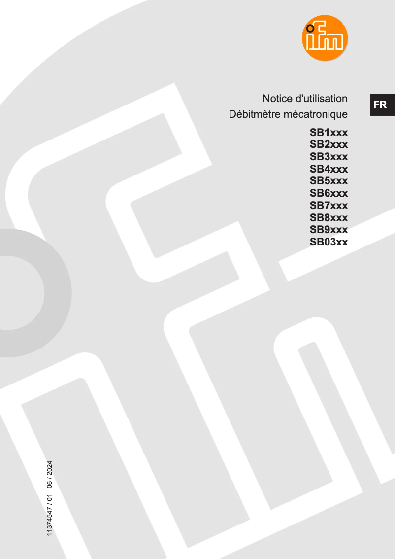 Page n°1 - Manuel utilisateur IFM SB5244