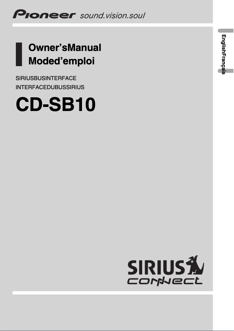 Image de la première page du manuel de l'appareil CD-SB10