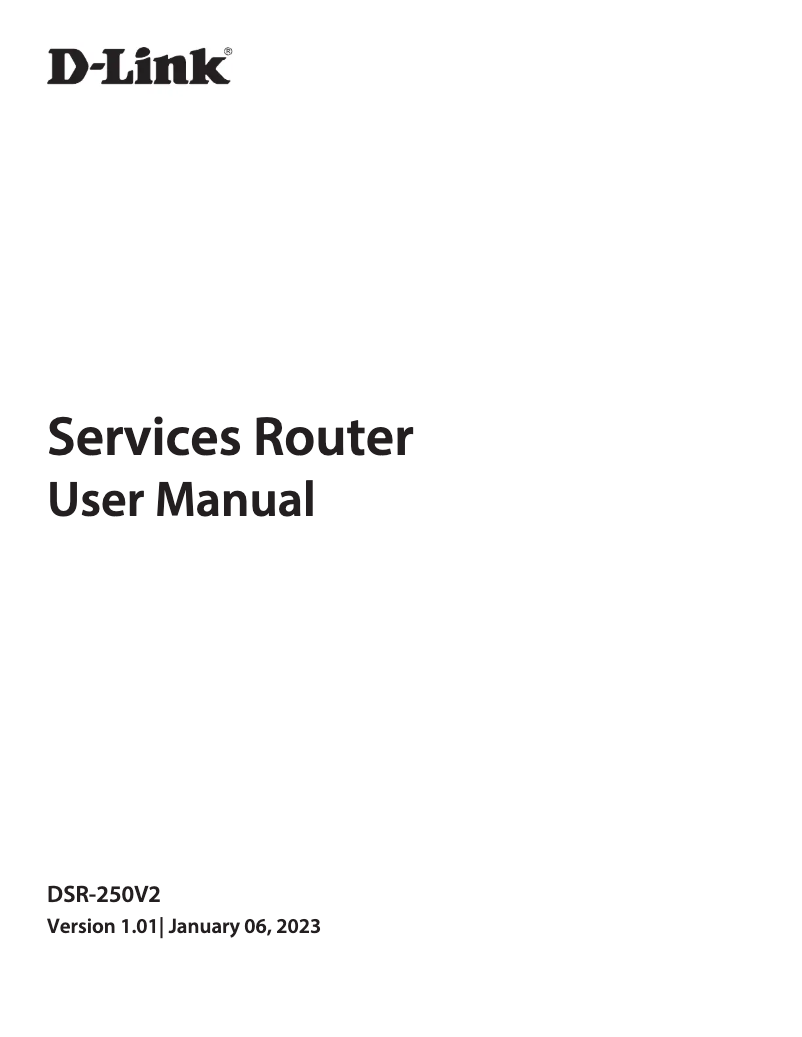 Page 1 de la notice Manuel utilisateur D-Link DSR-250V2