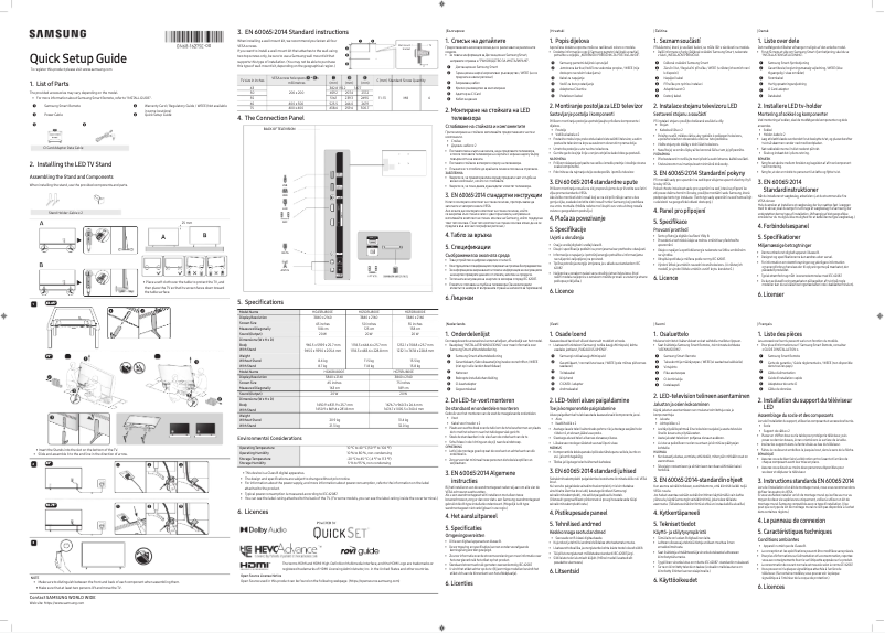 Page 1 de la notice Manuel utilisateur Samsung HG75BU800EU