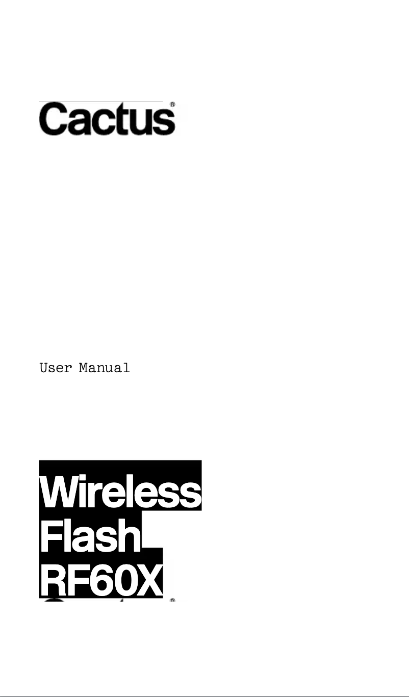 Page n°1 - Manuel utilisateur Cactus RF60x