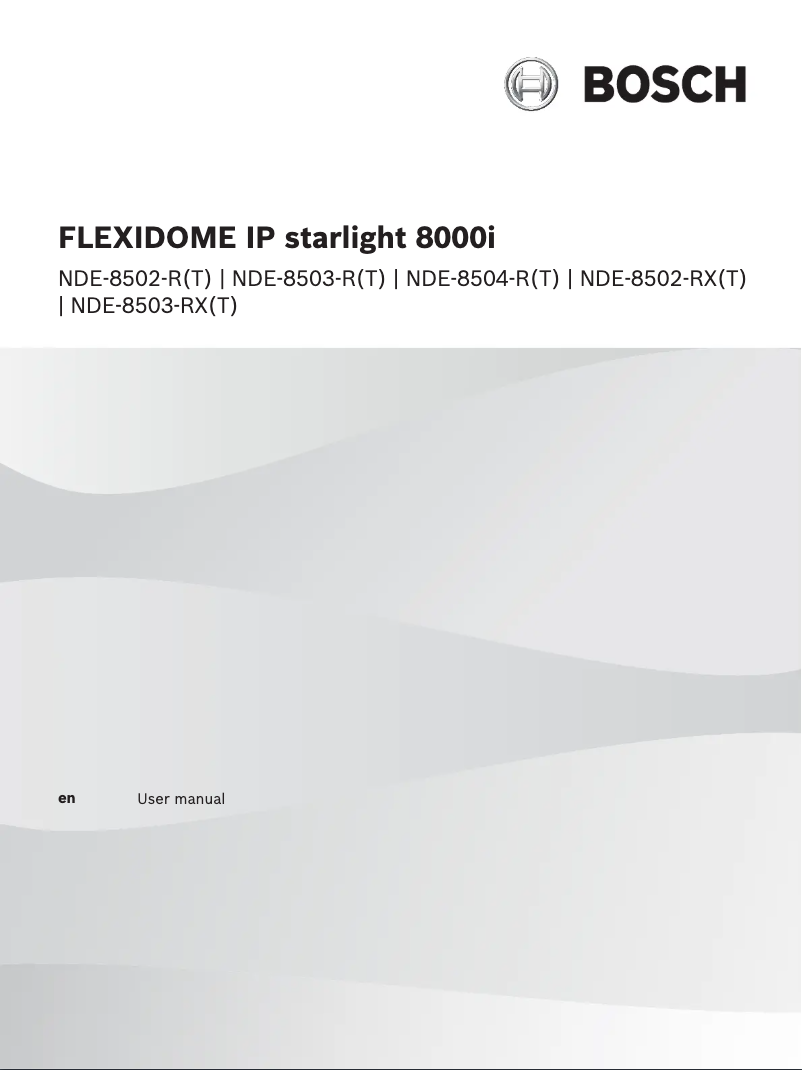 Image de la première page du manuel de l'appareil FLEXIDOME IP starlight 8000i