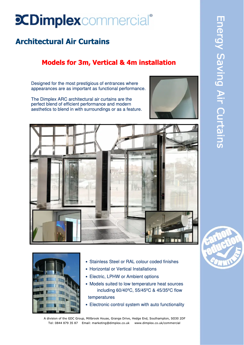 Page n°1 - Fiche technique Dimplex ARC10A