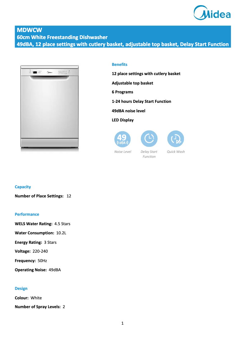 Image de la première page du manuel de l'appareil MDWCW