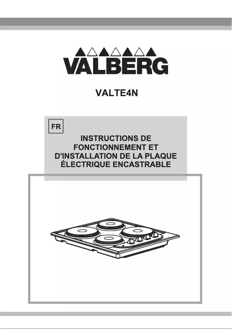 Page 1 of the manual User Manual Valberg VALTE4N