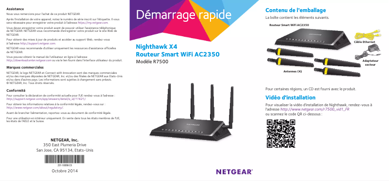Image de la première page du manuel de l'appareil Nighthawk X4 AC2350