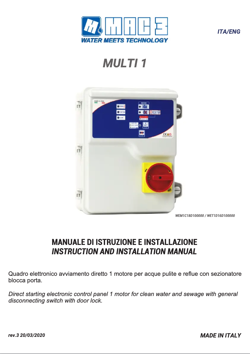 Página 1 del manual Manual de usuario Vemer Quadro M
