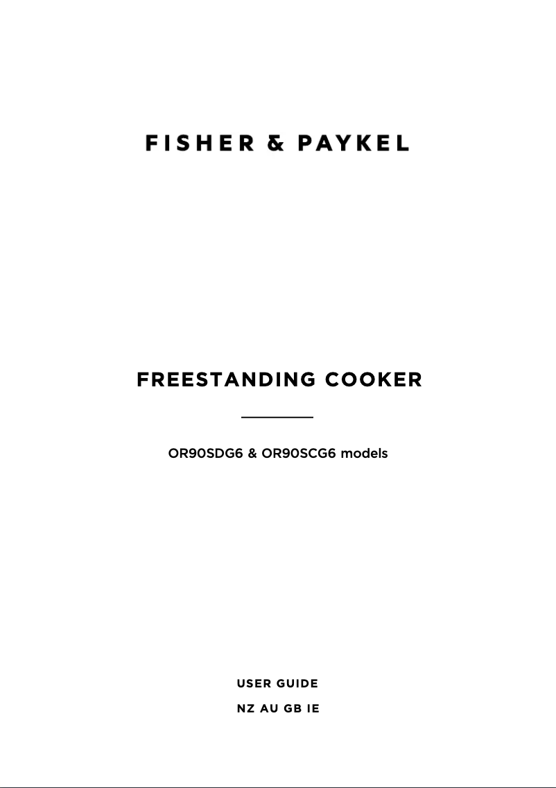 Page 1 de la notice Manuel utilisateur Fisher & Paykel OR90SCG6R1