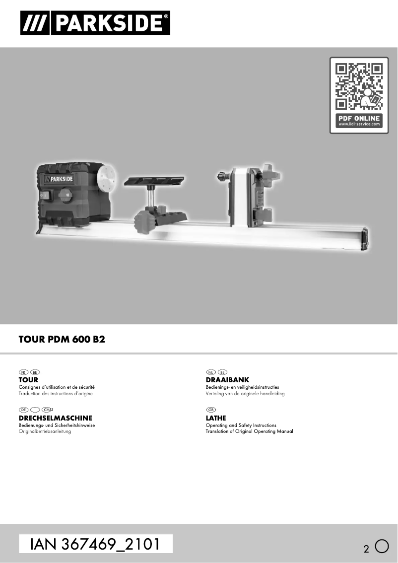 Page 1 de la notice Manuel utilisateur Parkside PDM 600 B2