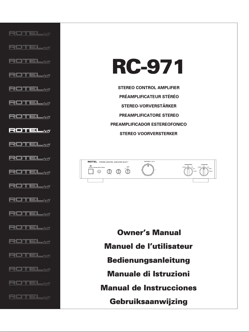 Page 1 de la notice Manuel utilisateur Rotel RC-971