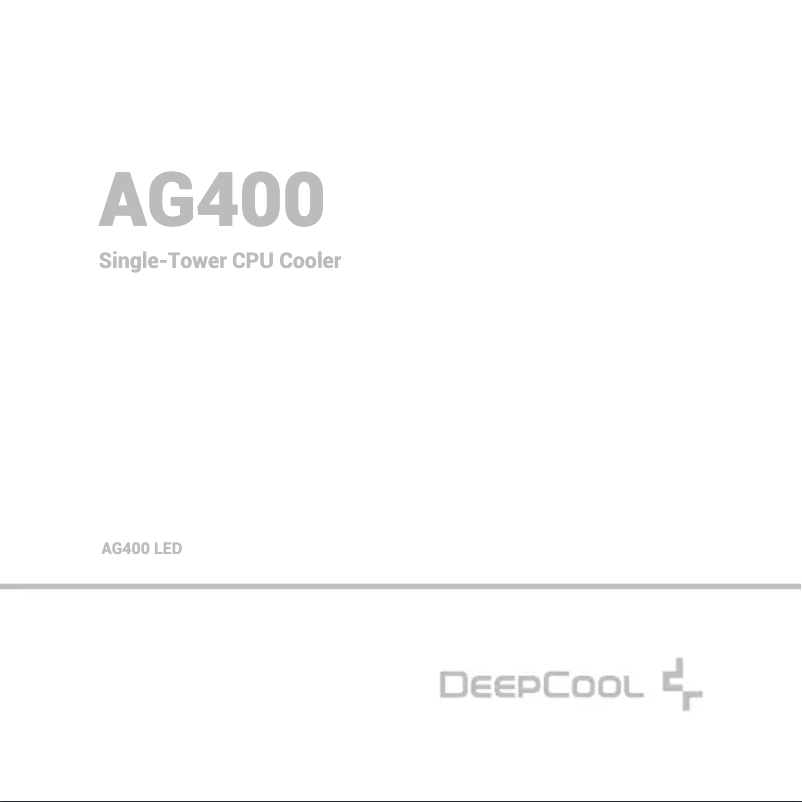 Page n°1 - Manuel utilisateur DeepCool AG400 LED