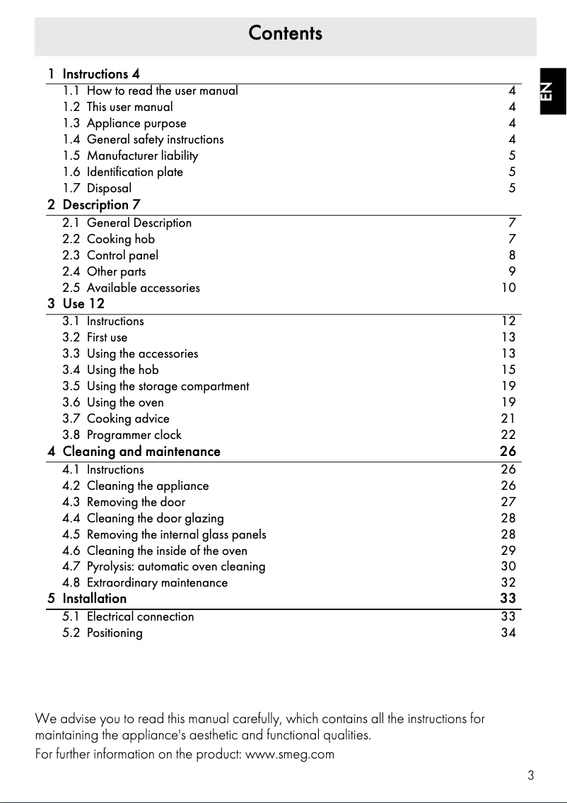 Page n°1 - Manuel utilisateur Smeg C6IPX9