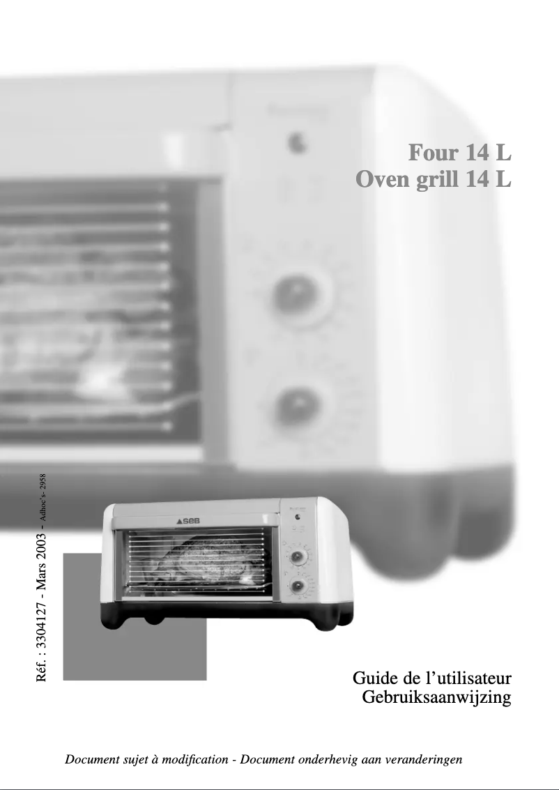Image de la première page du manuel de l'appareil OV4730 Fourteen L
