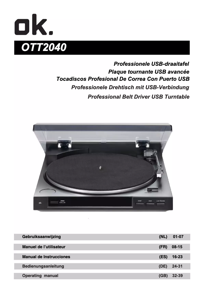 Page n°1 - Manuel utilisateur OK OTT2040