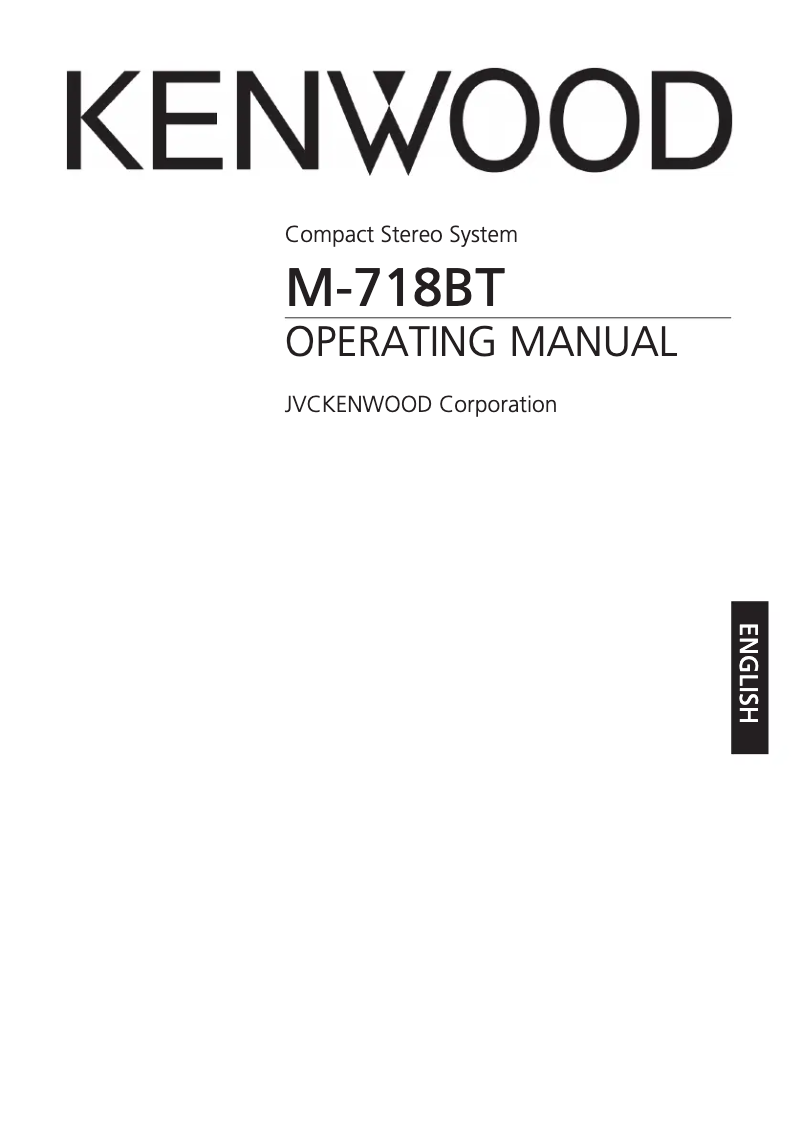 Page 1 de la notice Manuel utilisateur Kenwood M-718BT