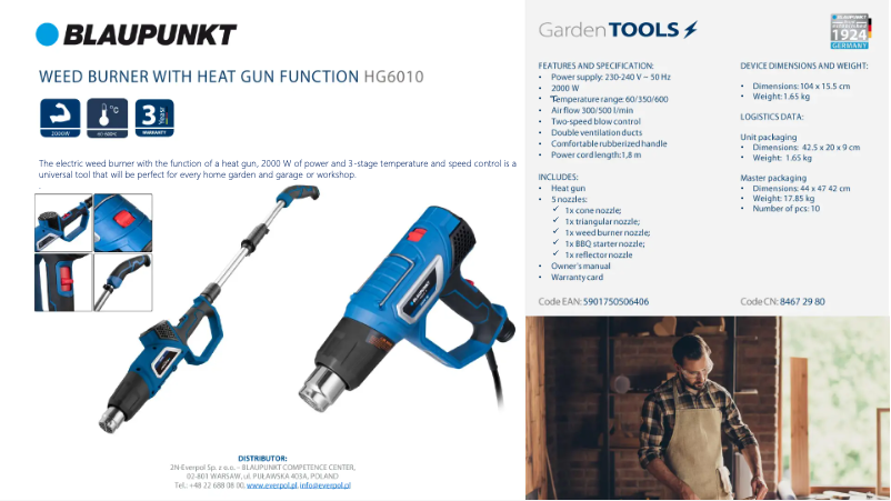 Página 1 del manual Ficha técnica Blaupunkt HG6010