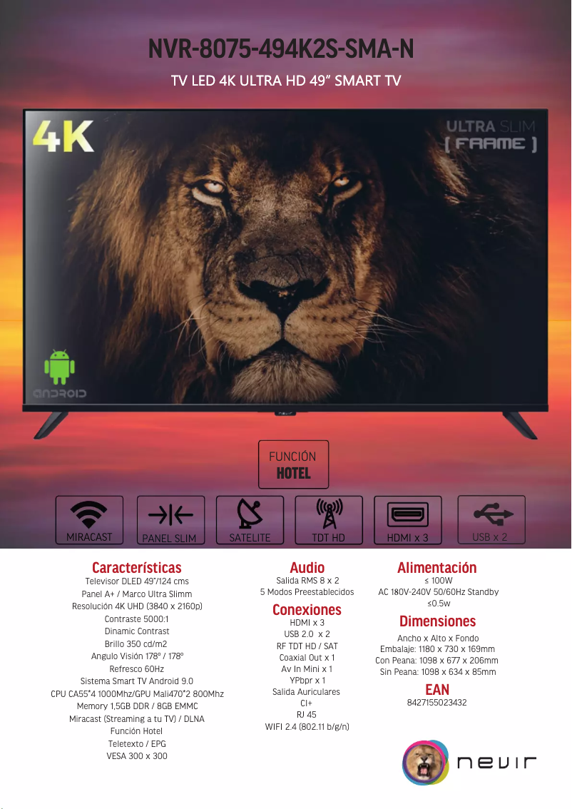 Page 1 de la notice Brochure Nevir NVR-8075-494K2S-SMA-N